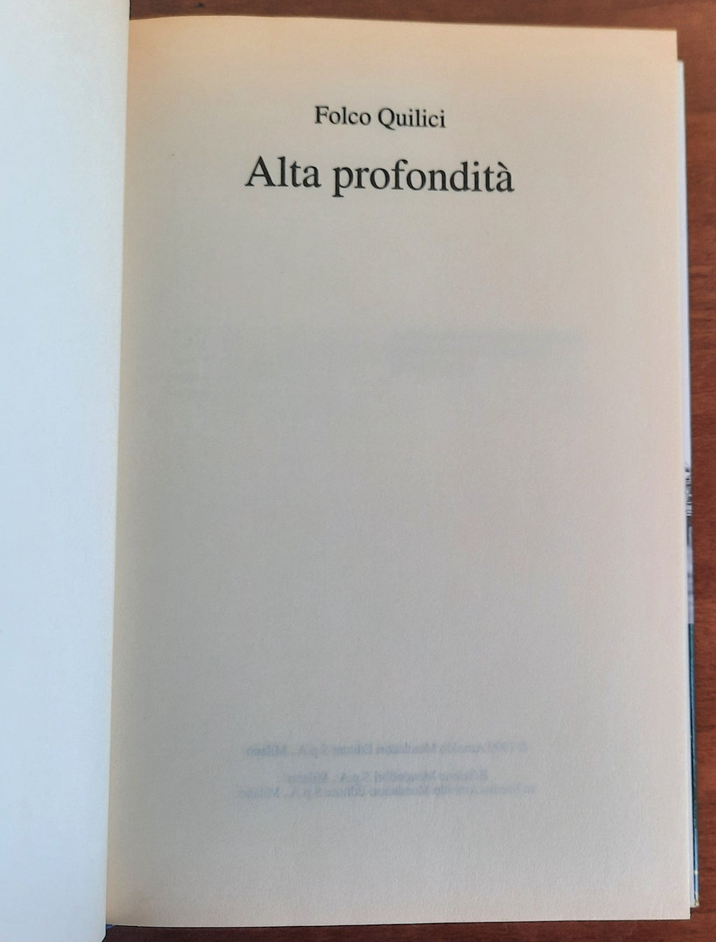Alta profondità - Folco Quilici - Libreria Biellese