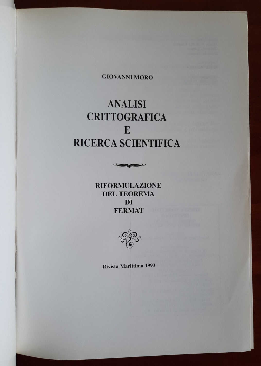 Analisi crittografica e ricerca scientifica. Riformulazione del teorema di Fermat - Libreria Biellese