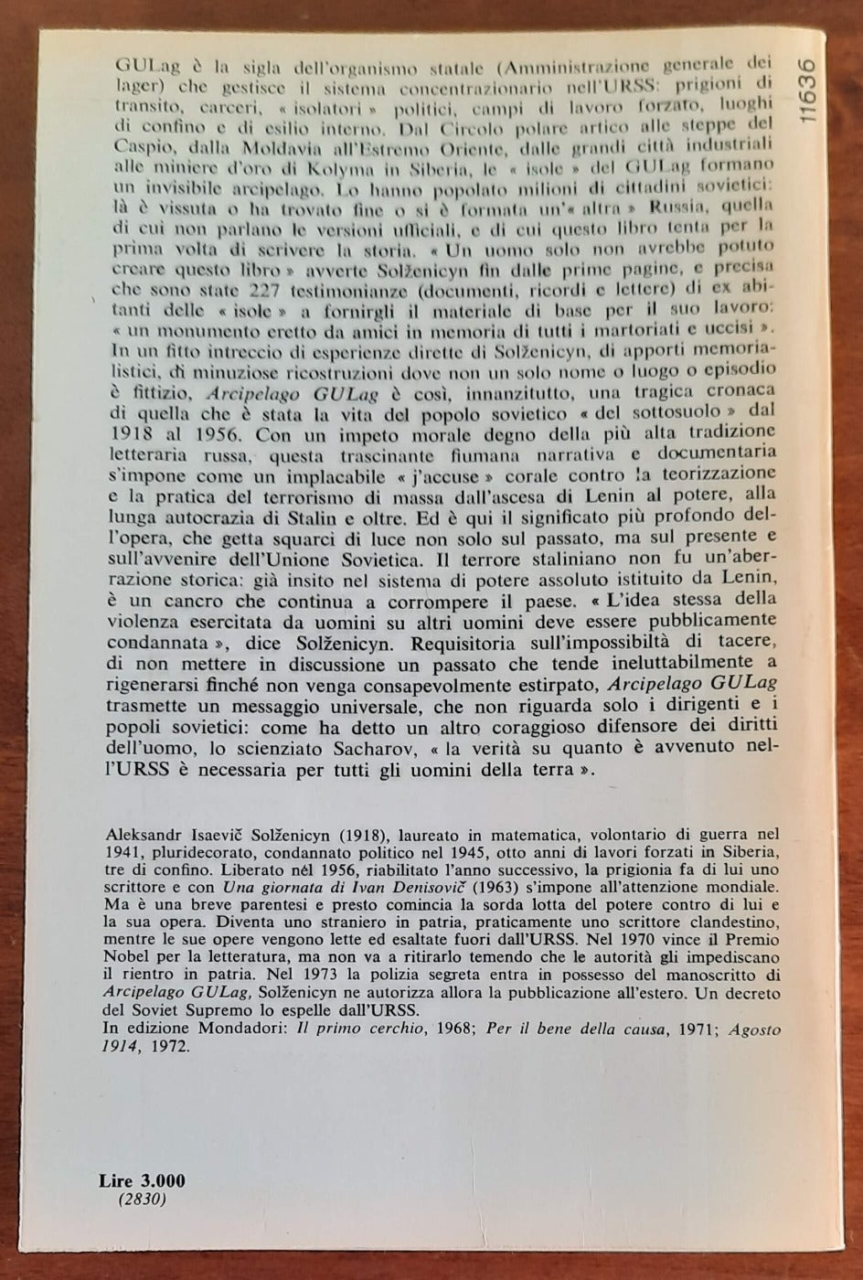 Arcipelago Gulag - Mondadori - 1974 - Libreria Biellese