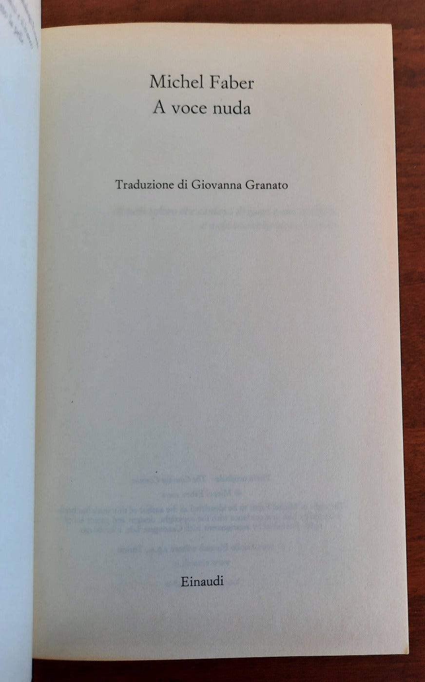 A voce nuda - Einaudi - 2005 - Libreria Biellese
