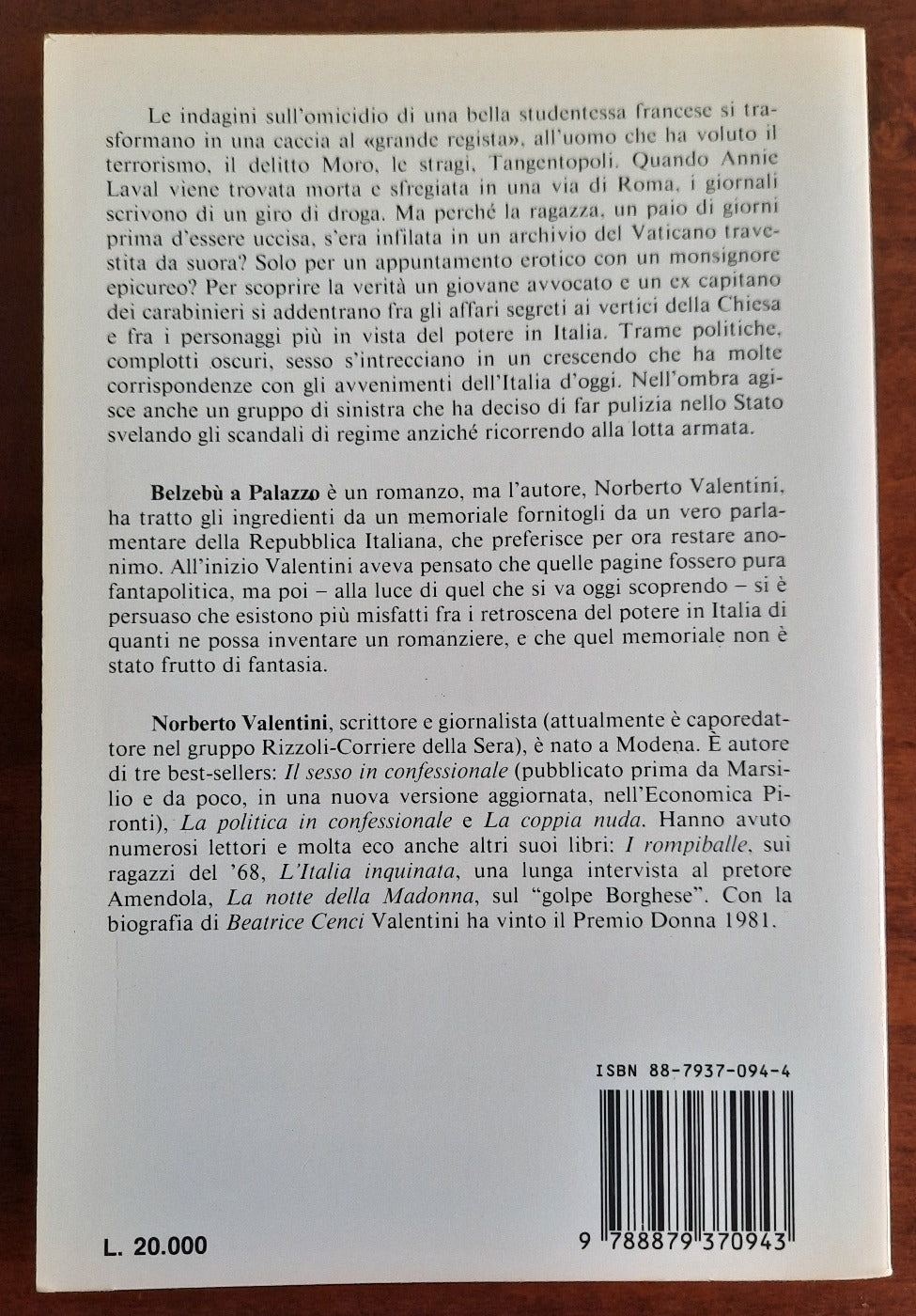 Belzebù a Palazzo. Un thriller fra i misteri del potere a Roma - Libreria Biellese