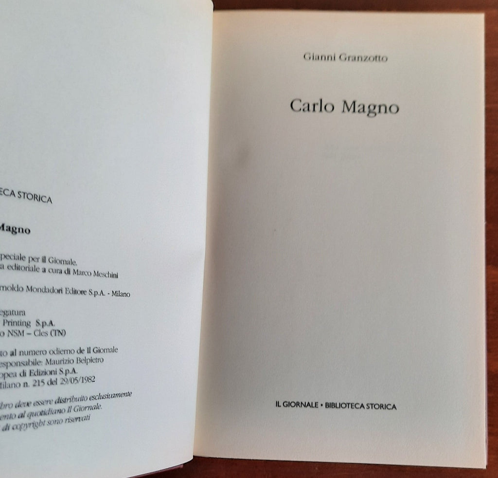 Carlo Magno - Il Giornale - Biblioteca Storica - Libreria Biellese