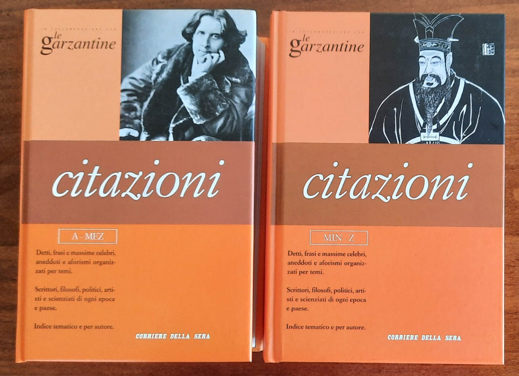 Citazioni. Detti, frasi e massime celebri, aneddoti e aforismi organizzati per temi - 2 vol. - Libreria Biellese