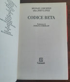 Codice Beta - Michael Crichton - Garzanti - Libreria Biellese