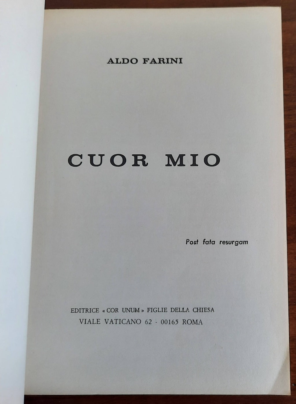 Cuor mio - di Aldo Farini - 1972