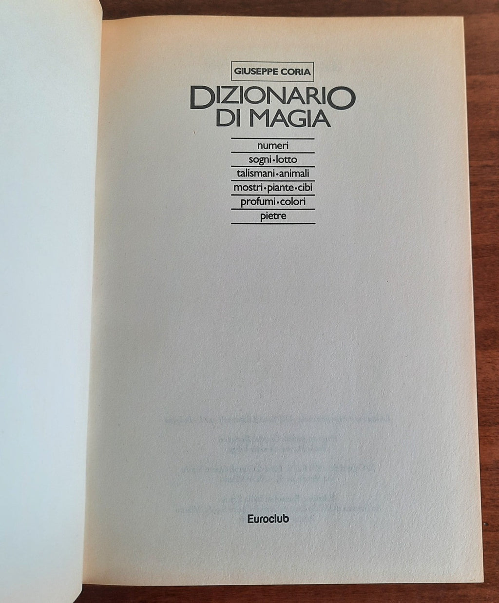 Dizionario di magia - Euroclub - Libreria Biellese