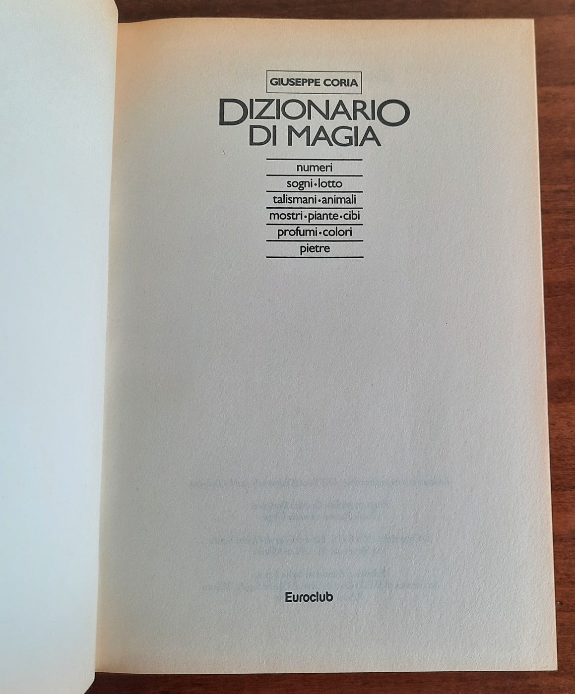 Dizionario di magia - Euroclub - Libreria Biellese
