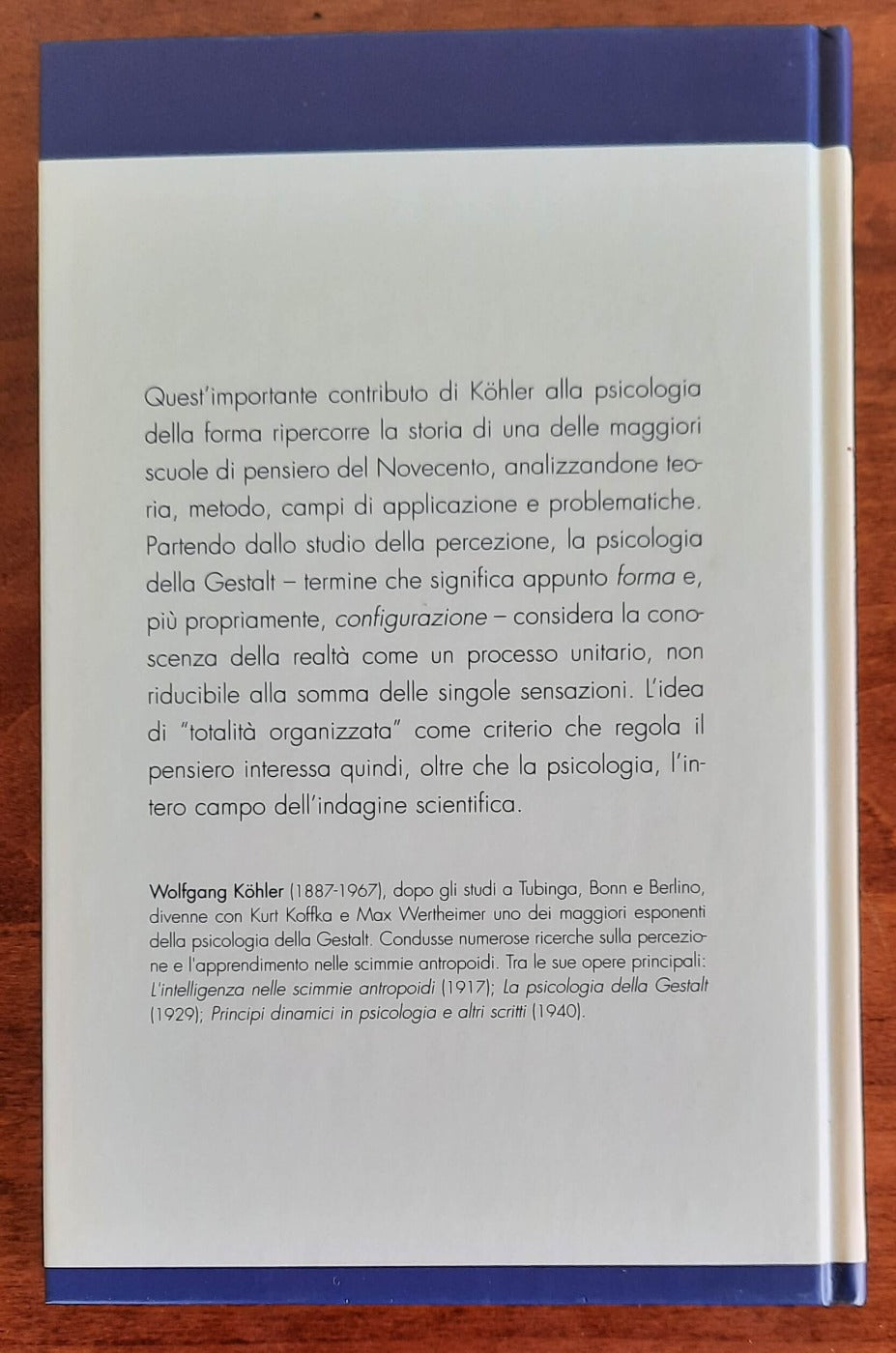 Evoluzione e compiti della psicologia della forma - di Wolfgang Kohler - Libreria Biellese