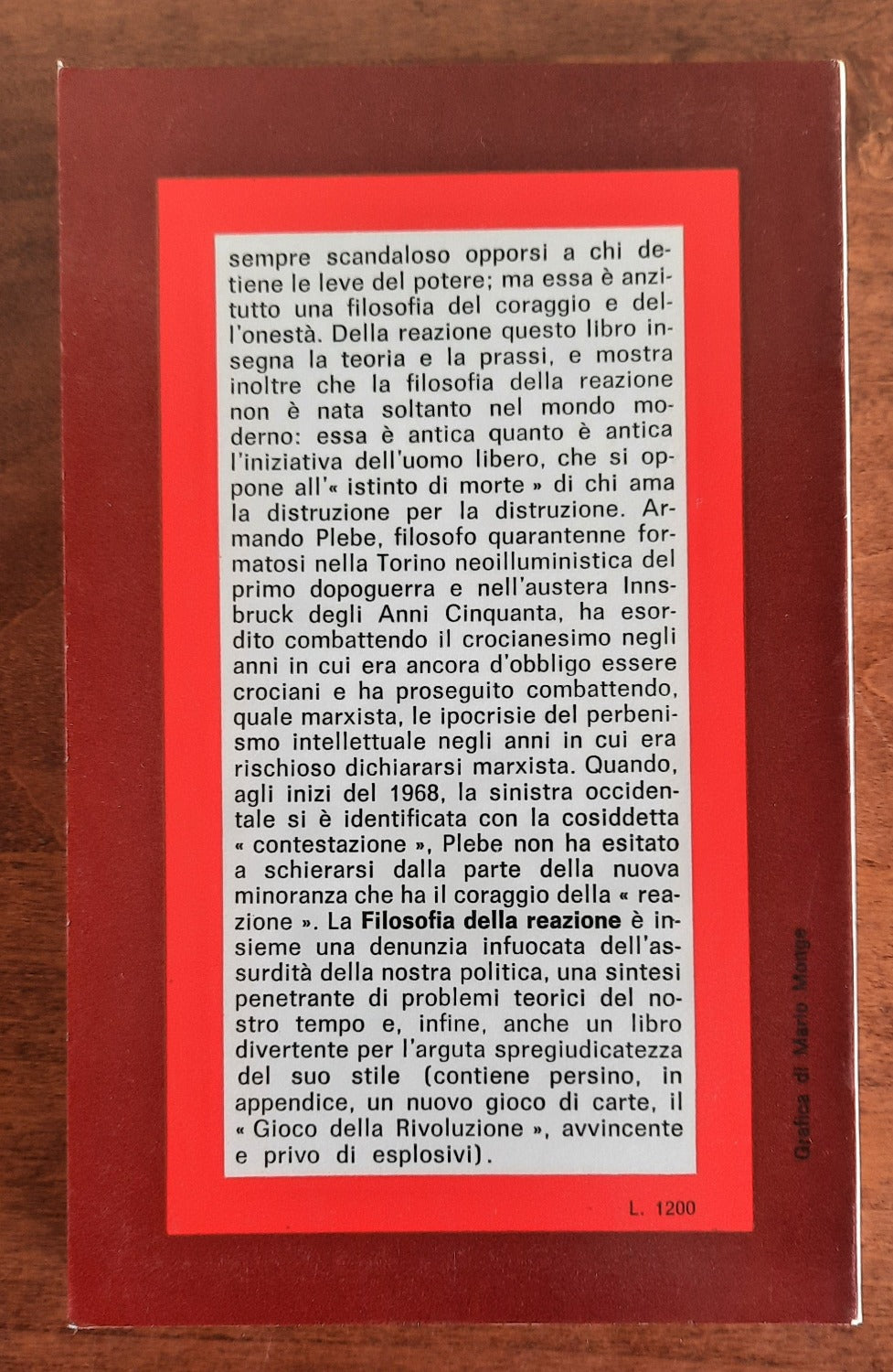 Filosofia della reazione - Libreria Biellese
