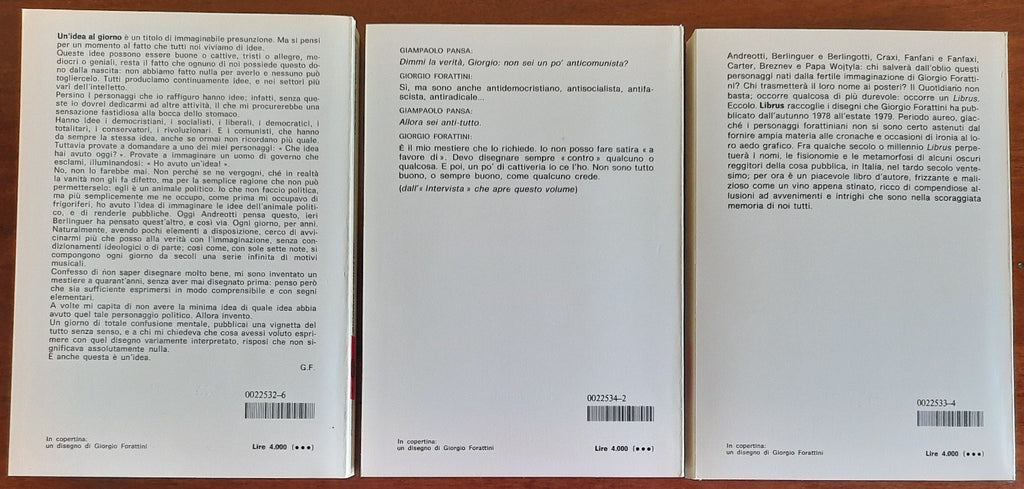 Forattinicon - 3 vol . Un’idea al giorno - Librus - Res Publica - Libreria Biellese