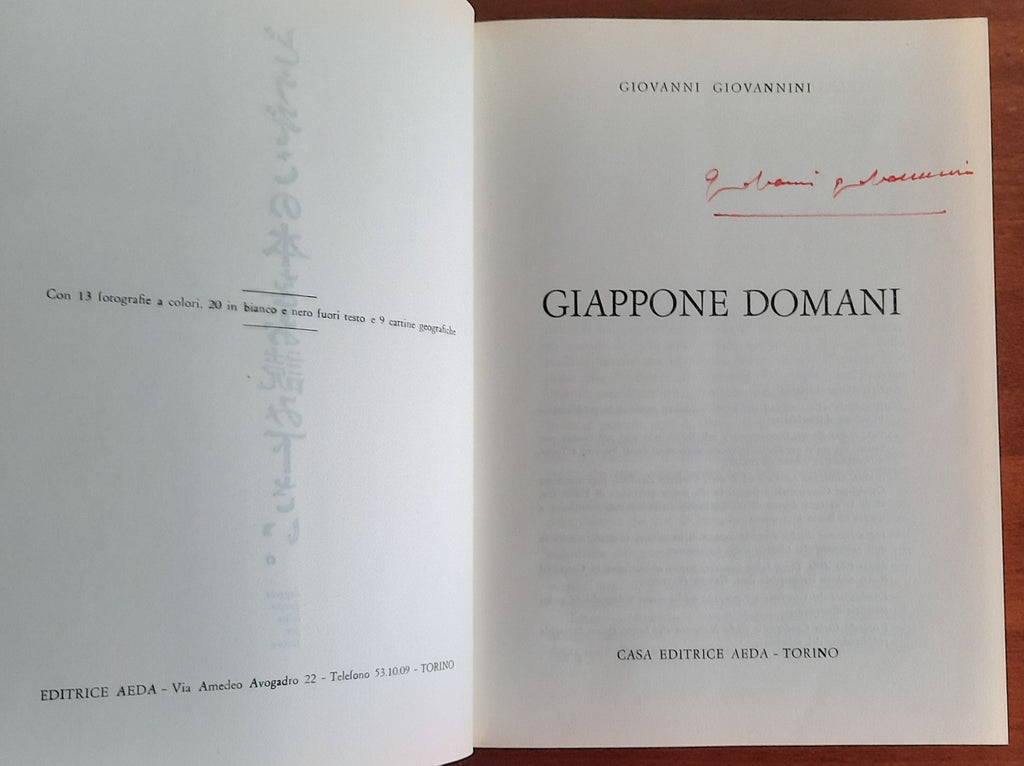 Giappone domani - con autografo - Libreria Biellese