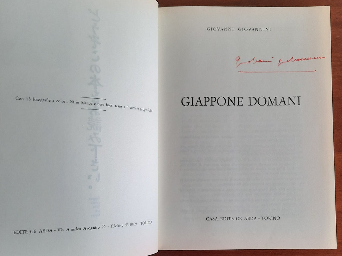 Giappone domani - con autografo - Libreria Biellese