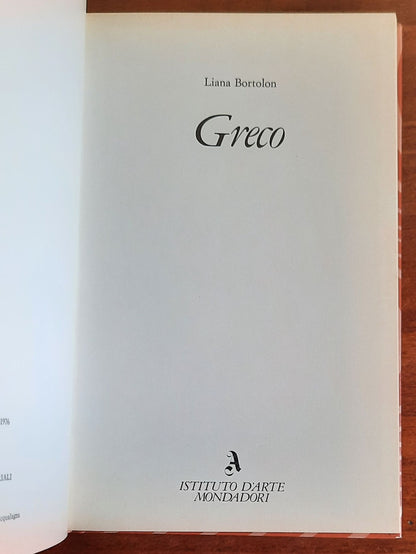 Greco - Istituto D’Arte Mondadori - 1976 - Libreria Biellese