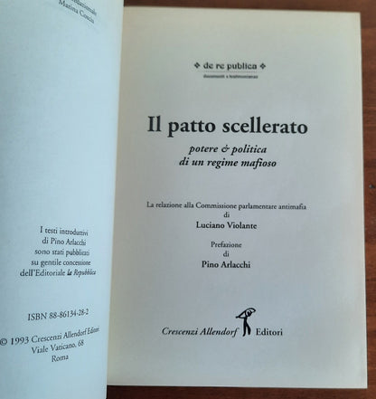 Il patto scellerato : potere e politica di un regime mafioso. La relazione alla Commissione parlamentare antimafia di Luciano Violante