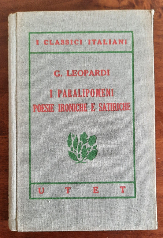 I Paralipomeni Poesie ironiche e satiriche