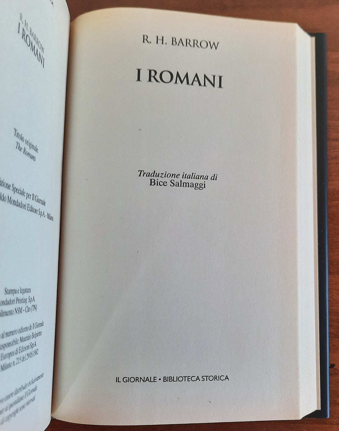 I Romani - Il Giornale - Biblioteca Storica - Libreria Biellese