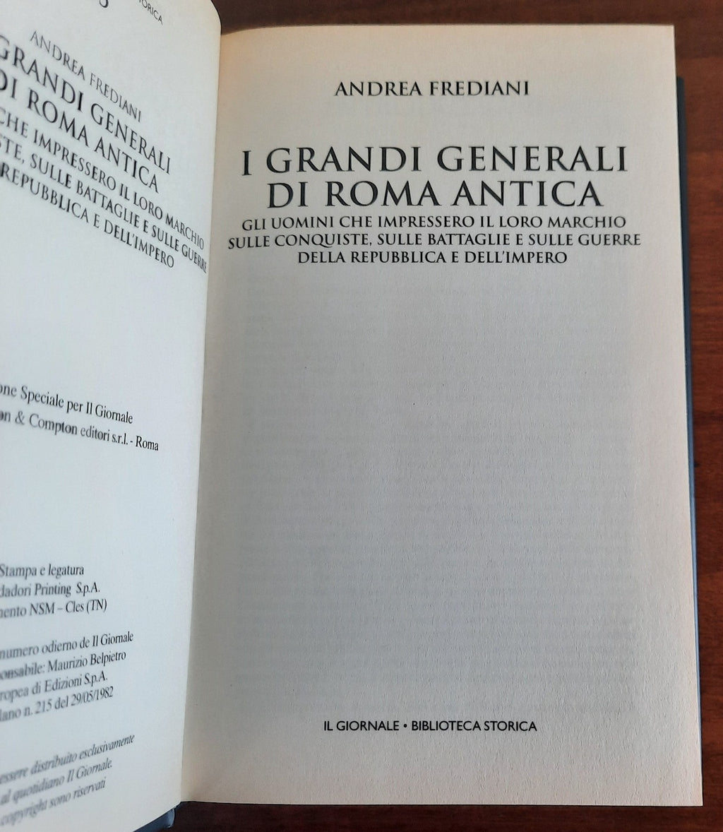 I grandi generali di Roma antica - Libreria Biellese