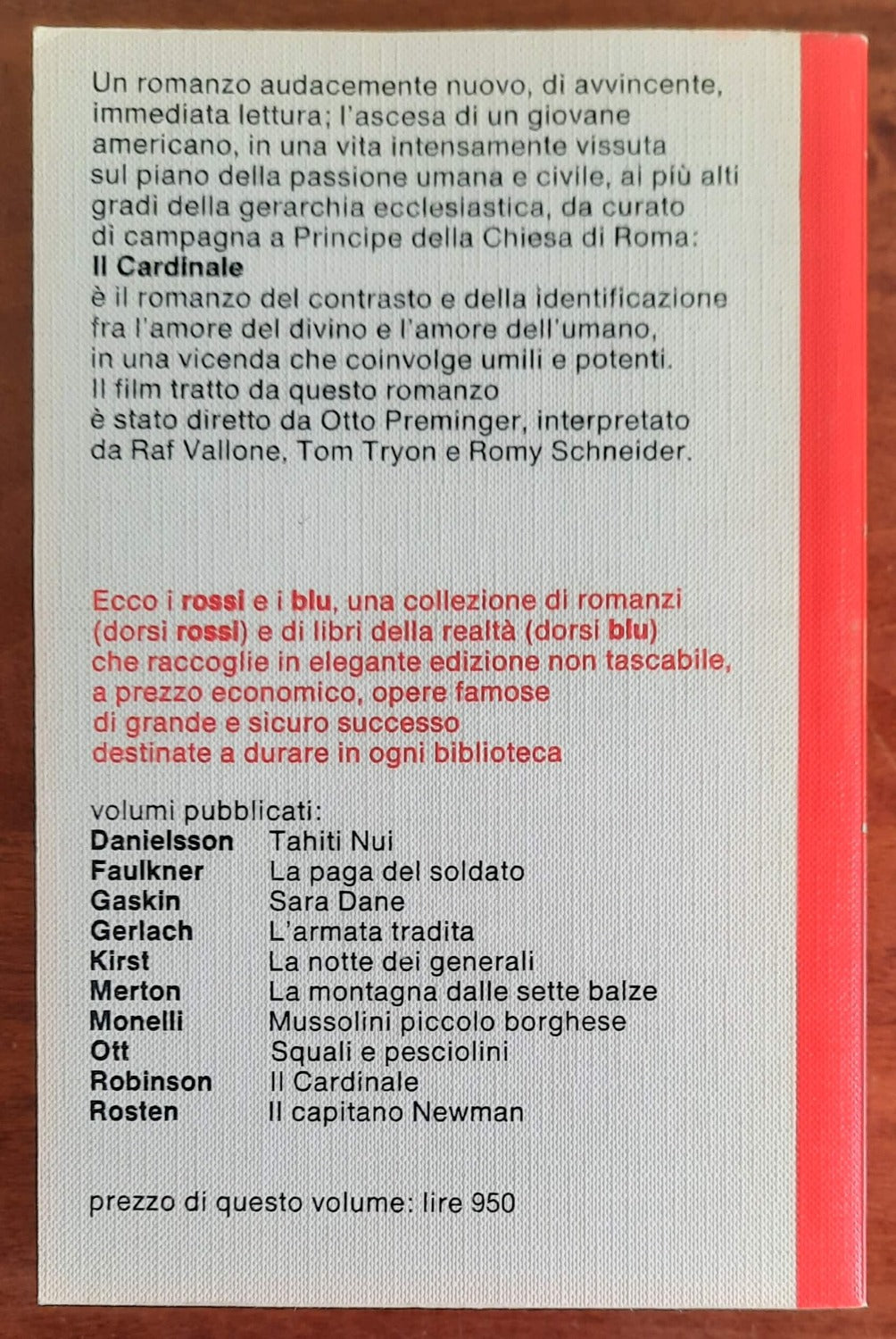 Il cardinale - Garzanti - 1966 - Libreria Biellese