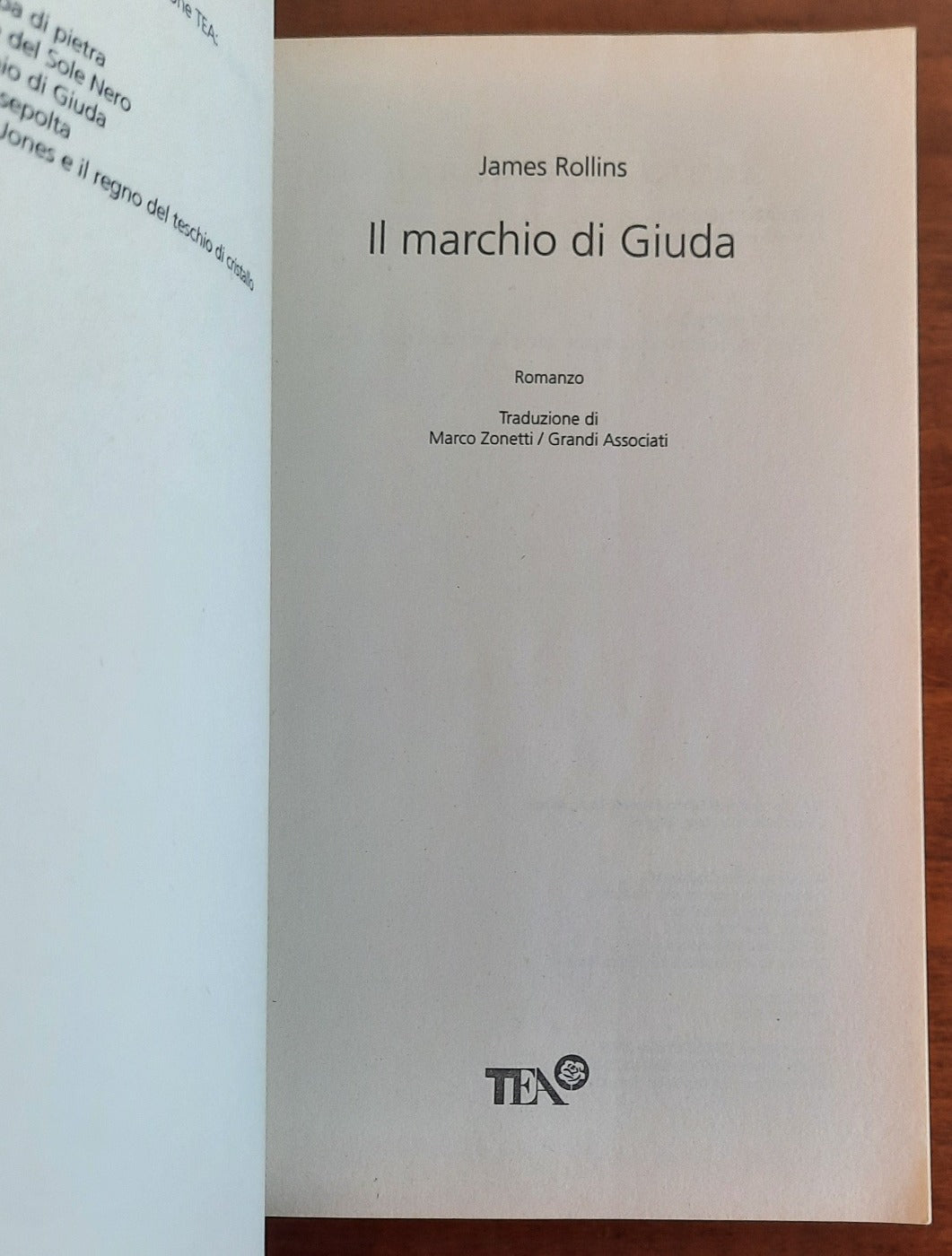Il marchio di Giuda - James Rollins - Tea - Libreria Biellese