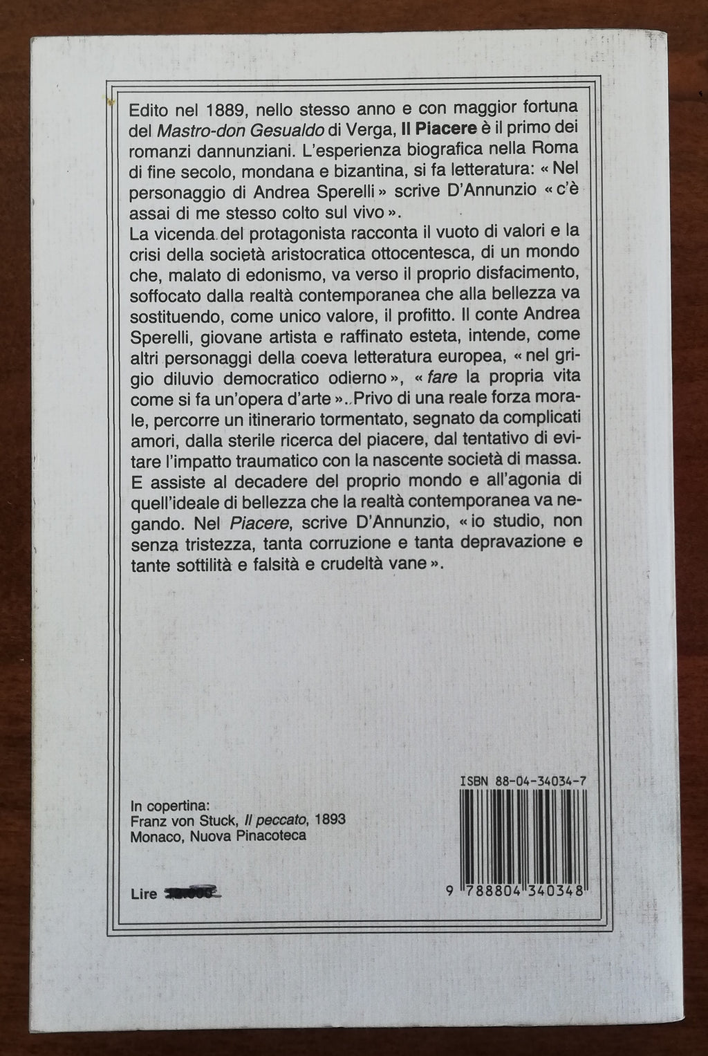 Il piacere - di Gabriele D'Annunzio - Libreria Biellese