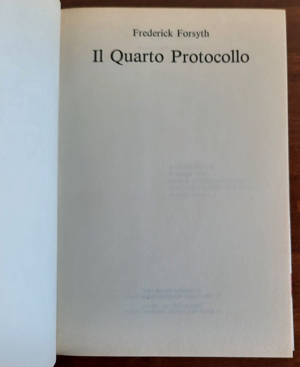 Il quarto protocollo - Frederick Forsith - Libreria Biellese