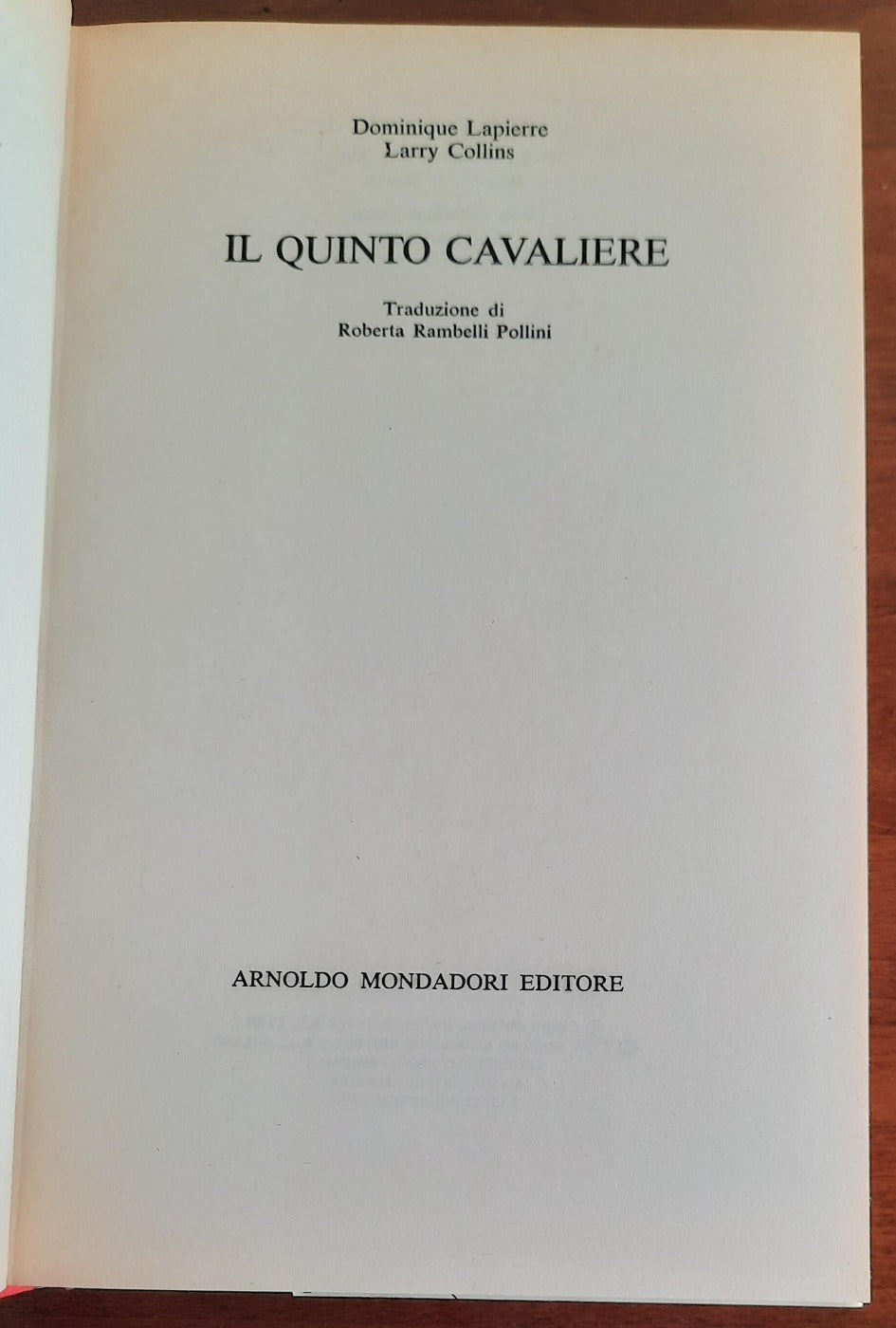 Il quinto cavaliere - Mondadori - 1980