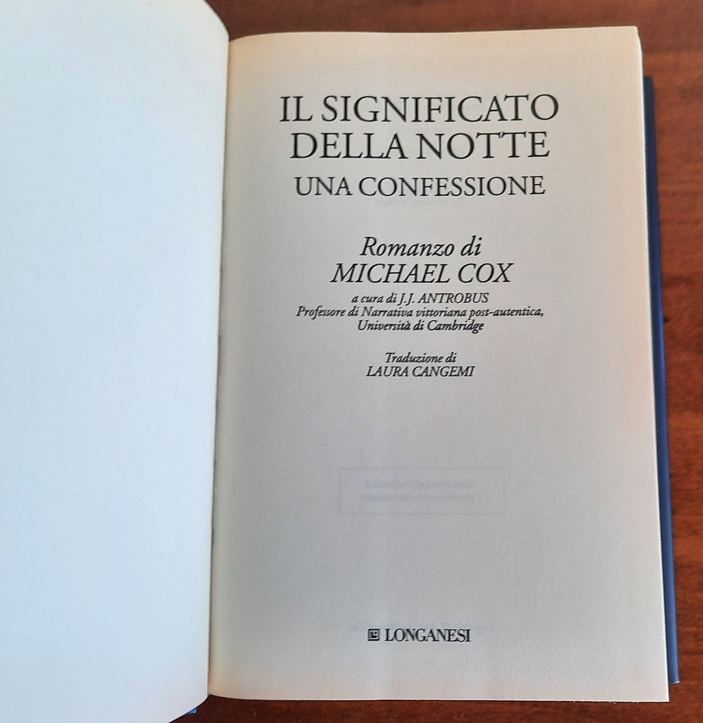 Il significato della notte. Una confessione - Libreria Biellese