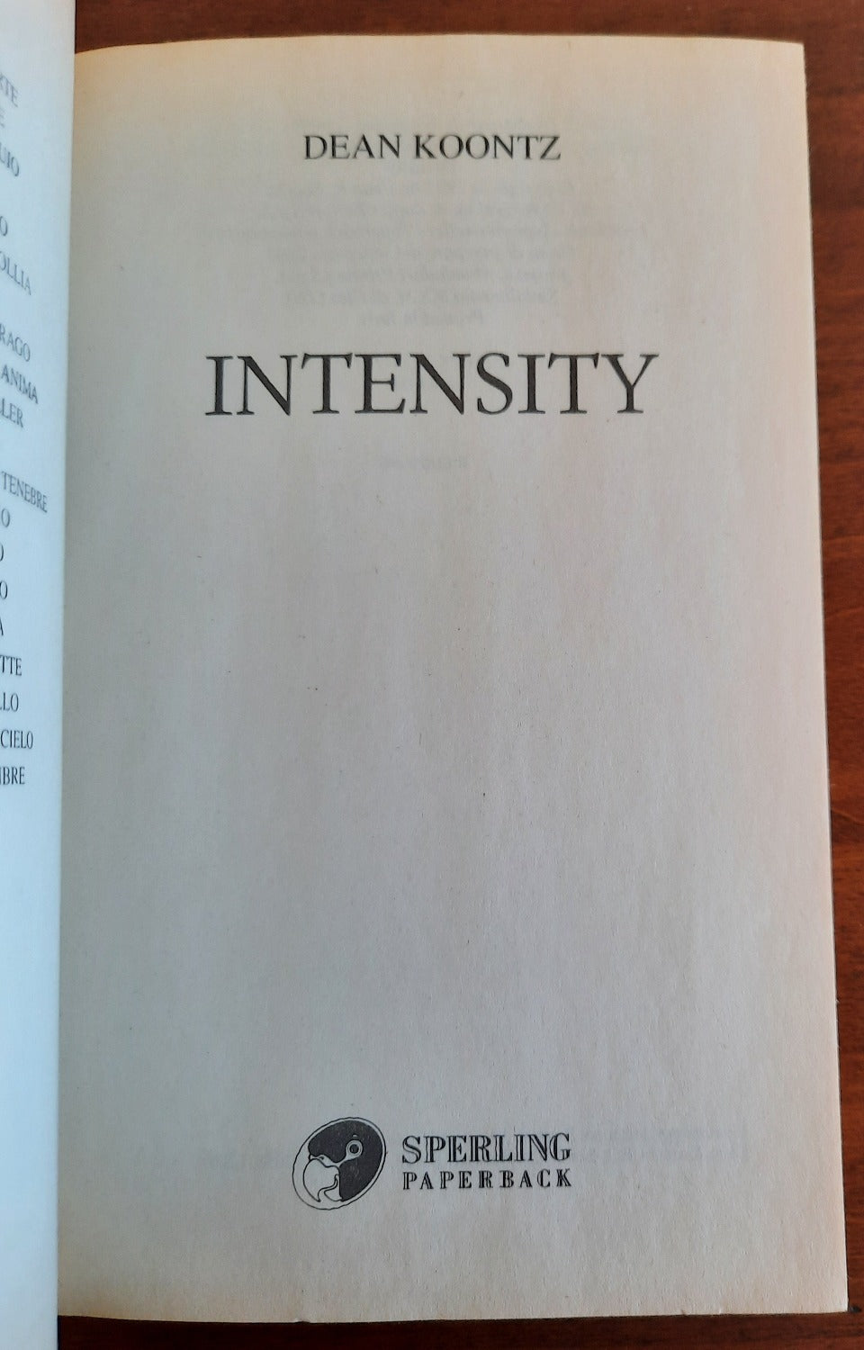 Intensity - Sperling Paperback - Libreria Biellese