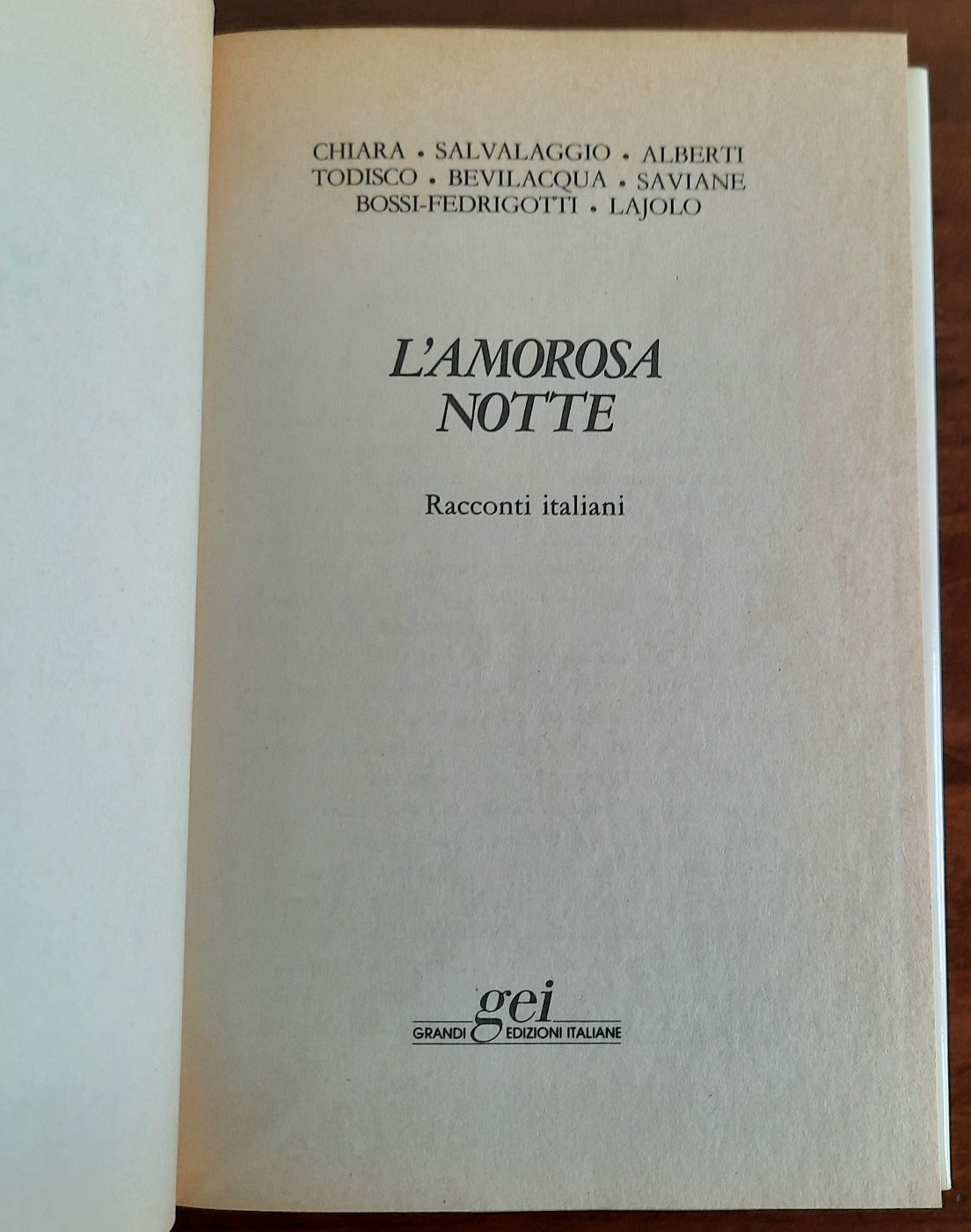 L’amorosa notte. Racconti italiani