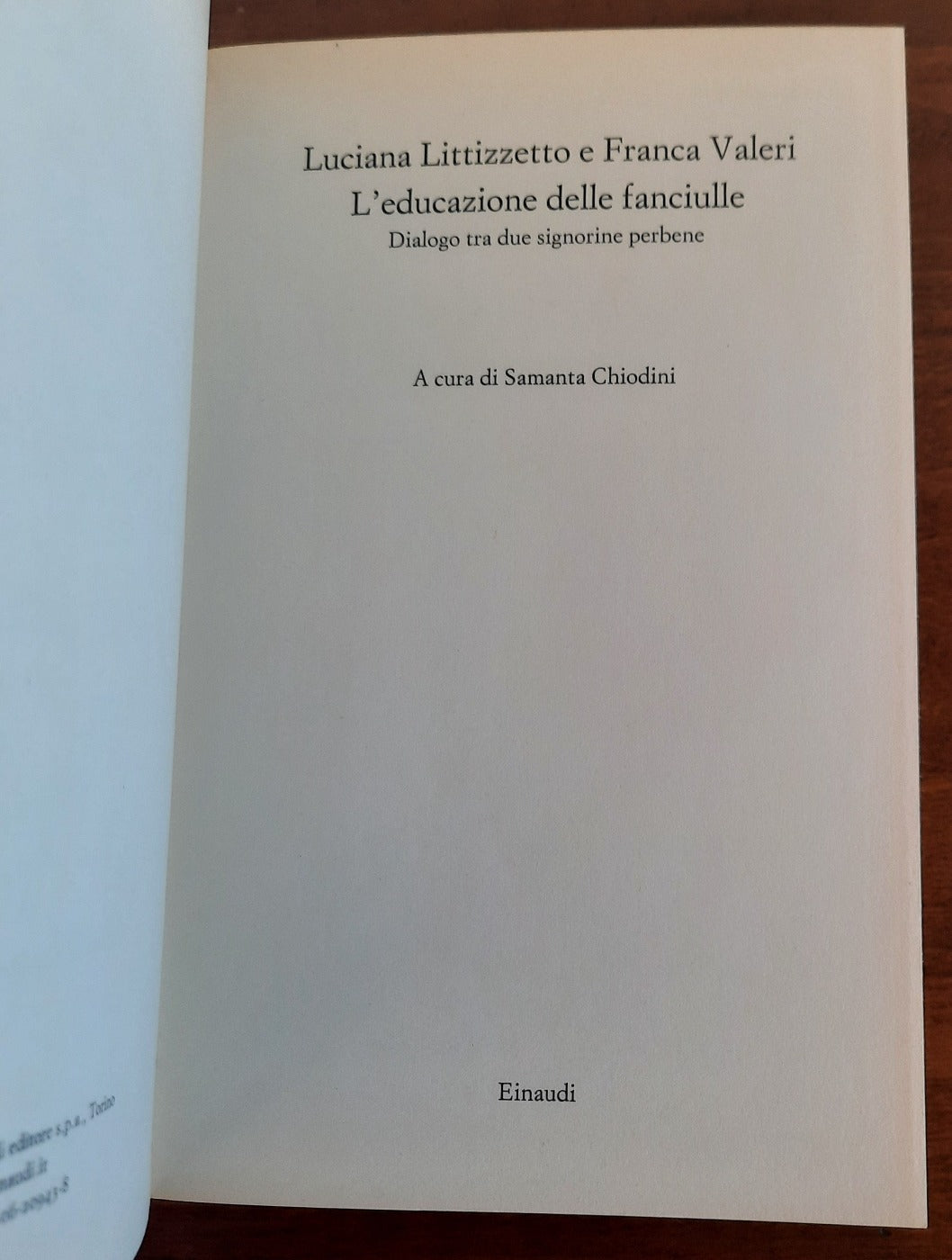 L’educazione delle fanciulle. Dialogo tra due signorine per bene - Libreria Biellese