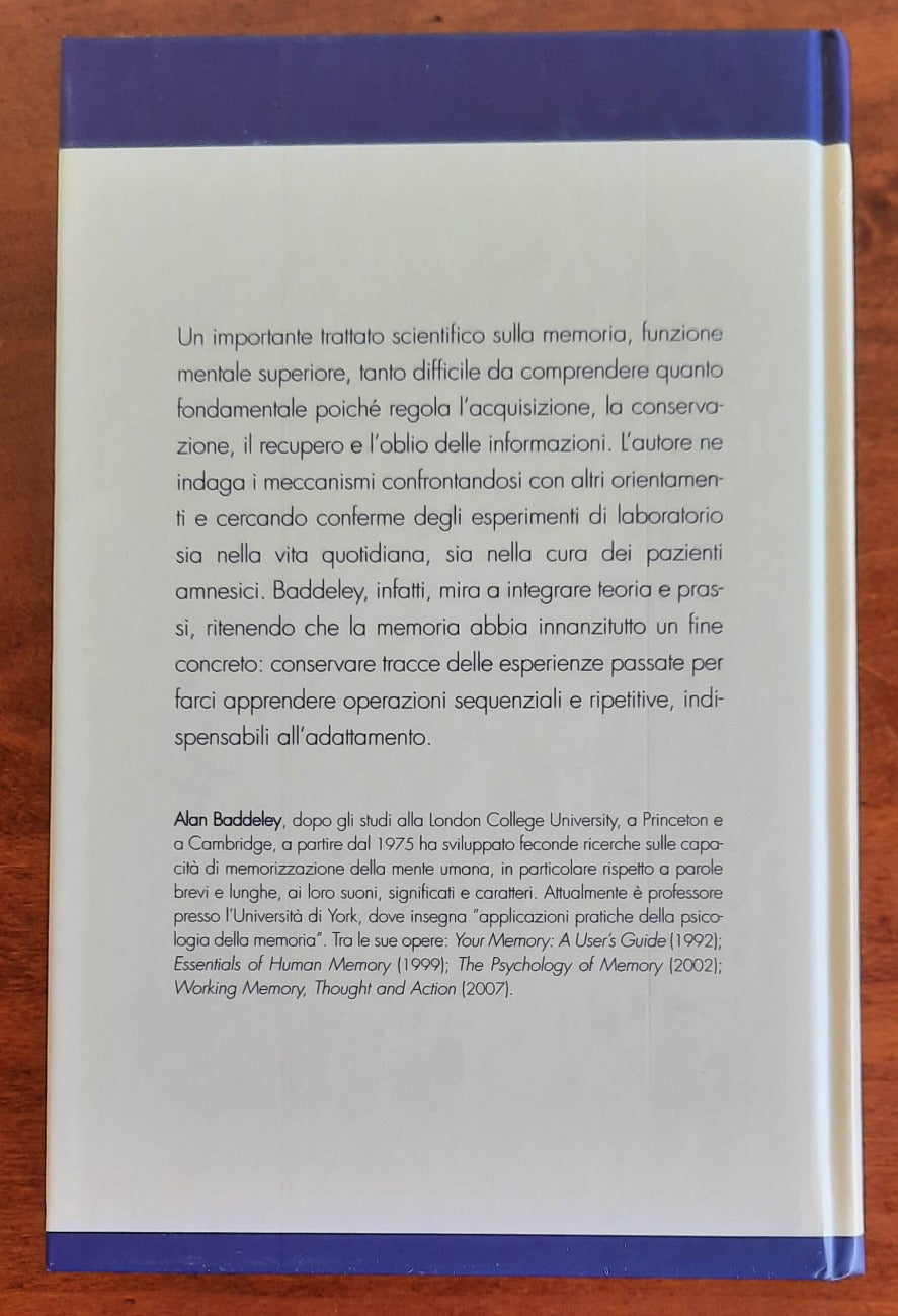 La memoria umana. Teoria e pratica - di Alan Baddeley - Libreria Biellese