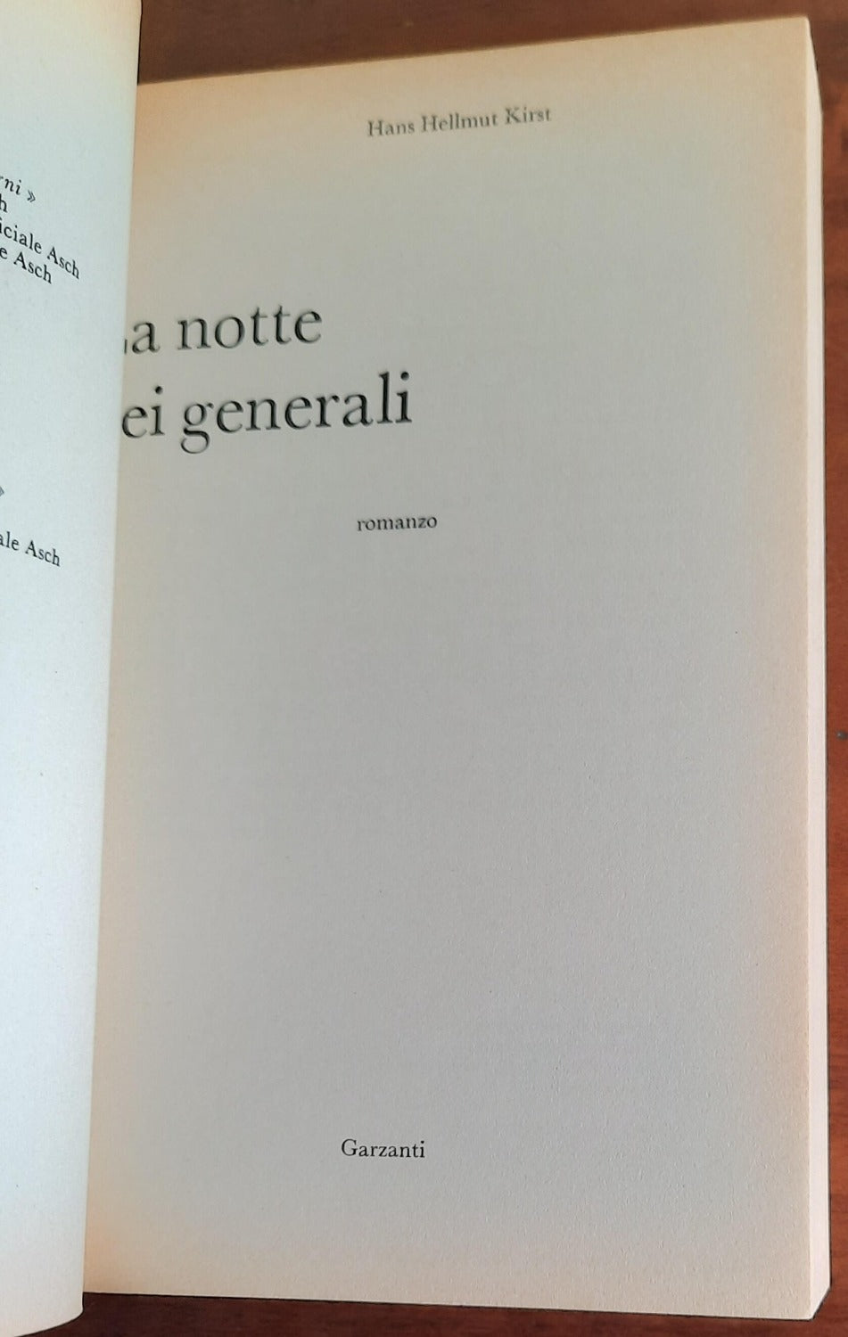 La notte dei generali - Garzanti - 1966 - Libreria Biellese