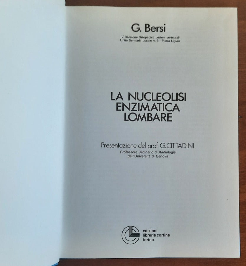 La nucleolisi enzimatica lombare - Libreria Biellese