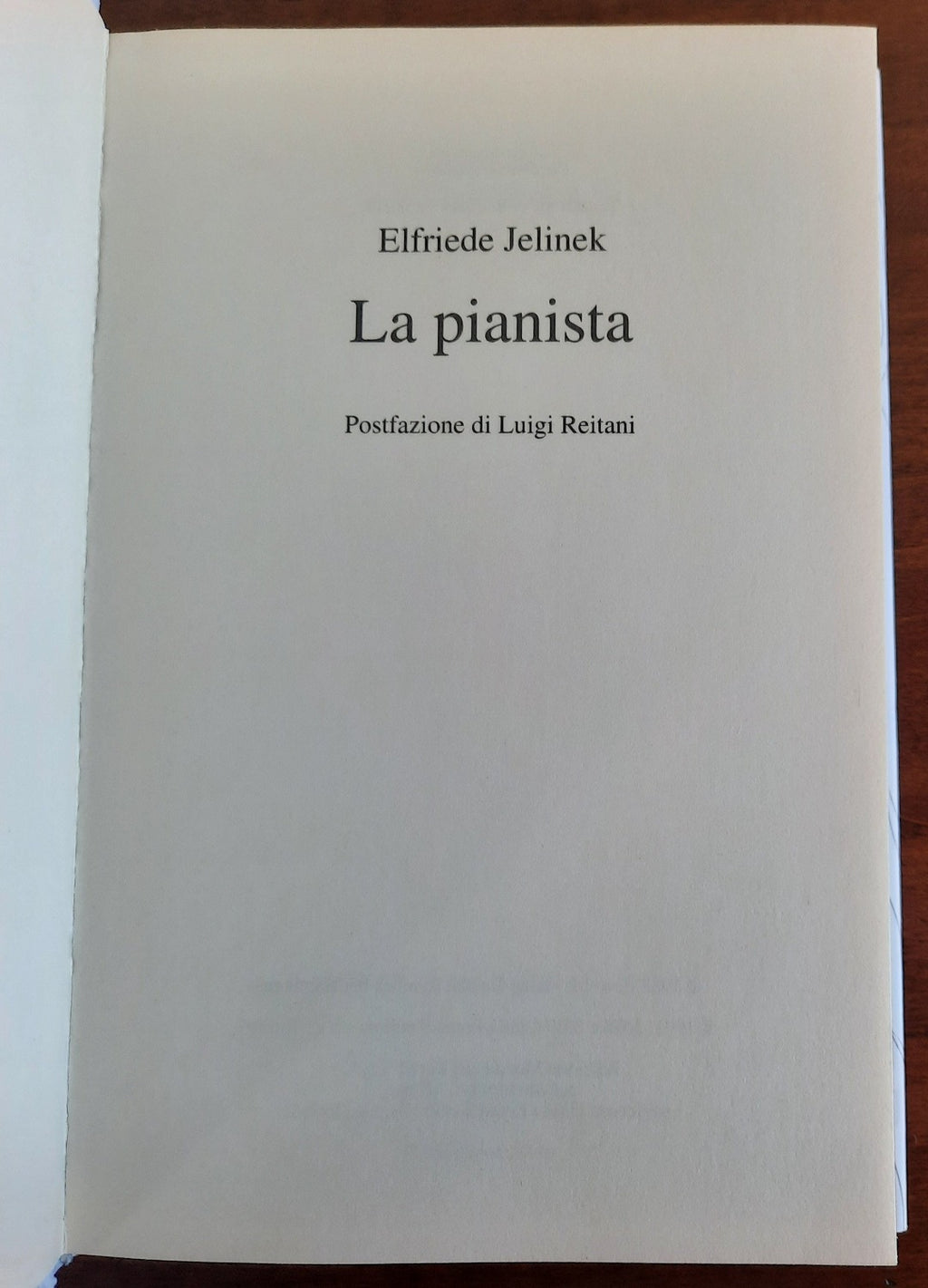 La pianista - di Elfriede Jelinek - Libreria Biellese