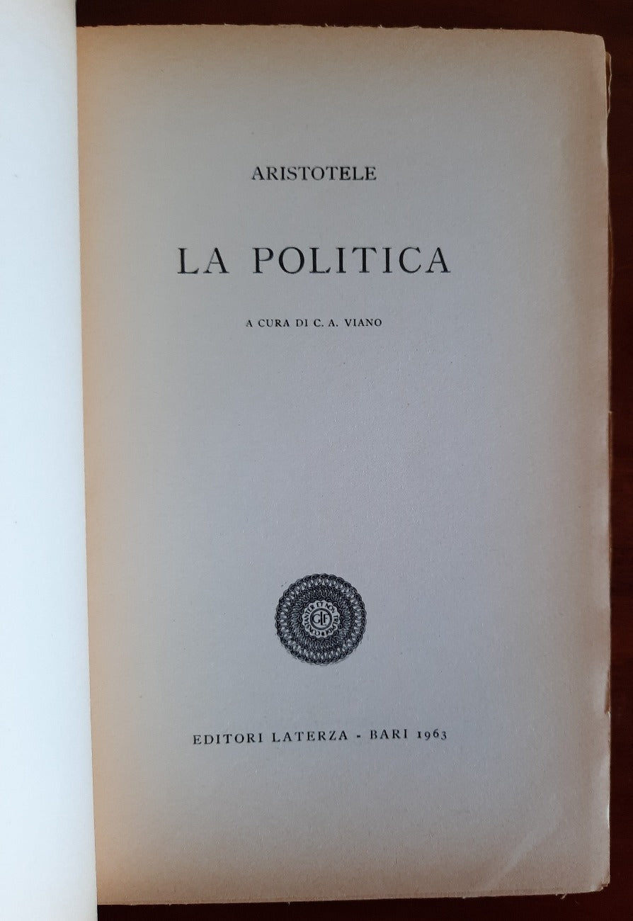 La politica - Aristotele - Libreria Biellese