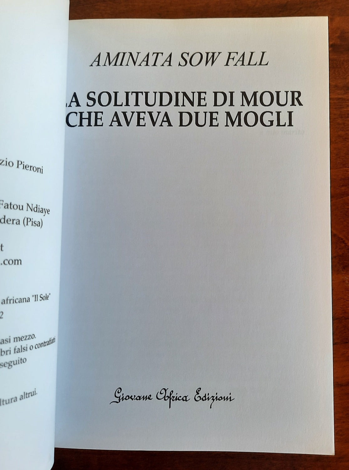 La solitudine di Mour che aveva due mogli - Libreria Biellese
