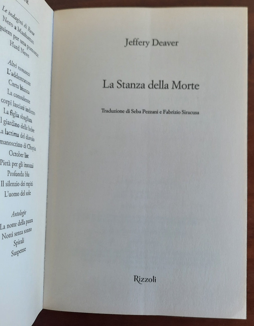 La stanza della morte - Rizzoli - Libreria Biellese