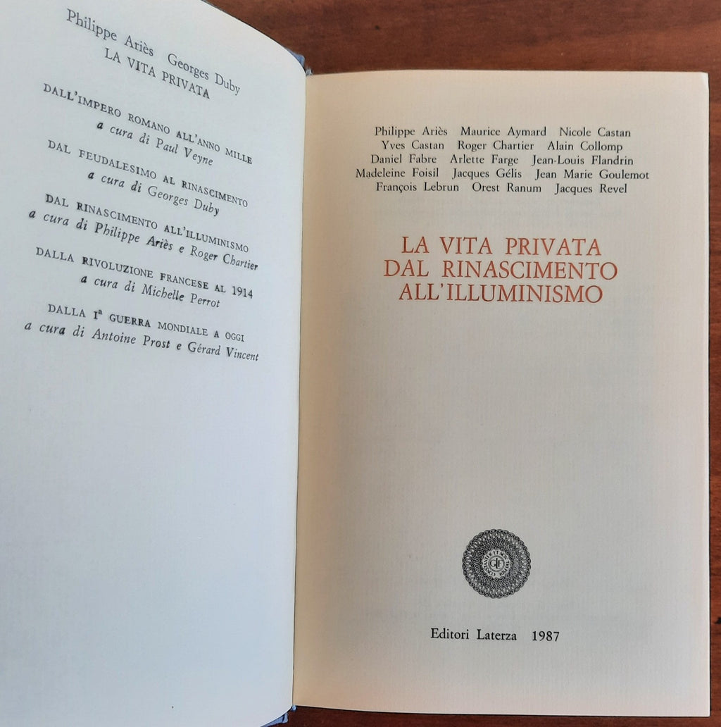 La vita privata - Dal Rinascimento all’Illuminismo - Libreria Biellese