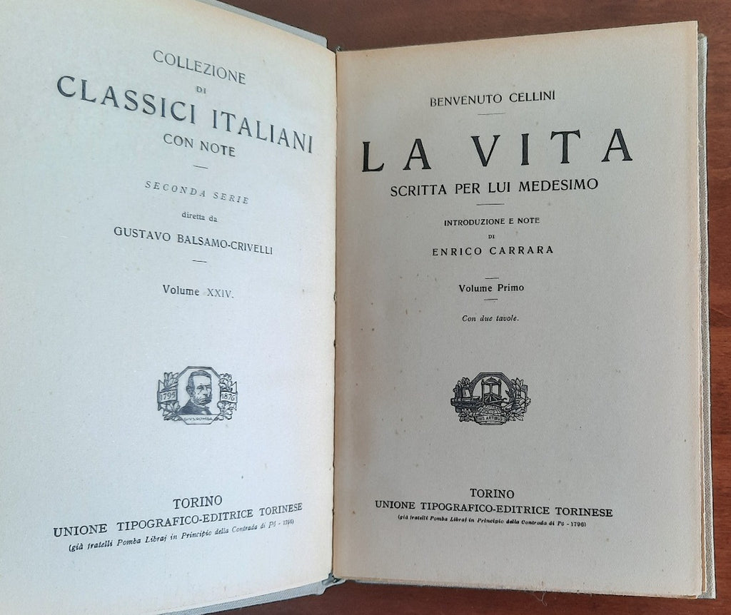 La vita scritta da lui medesimo - in due volumi - Libreria Biellese