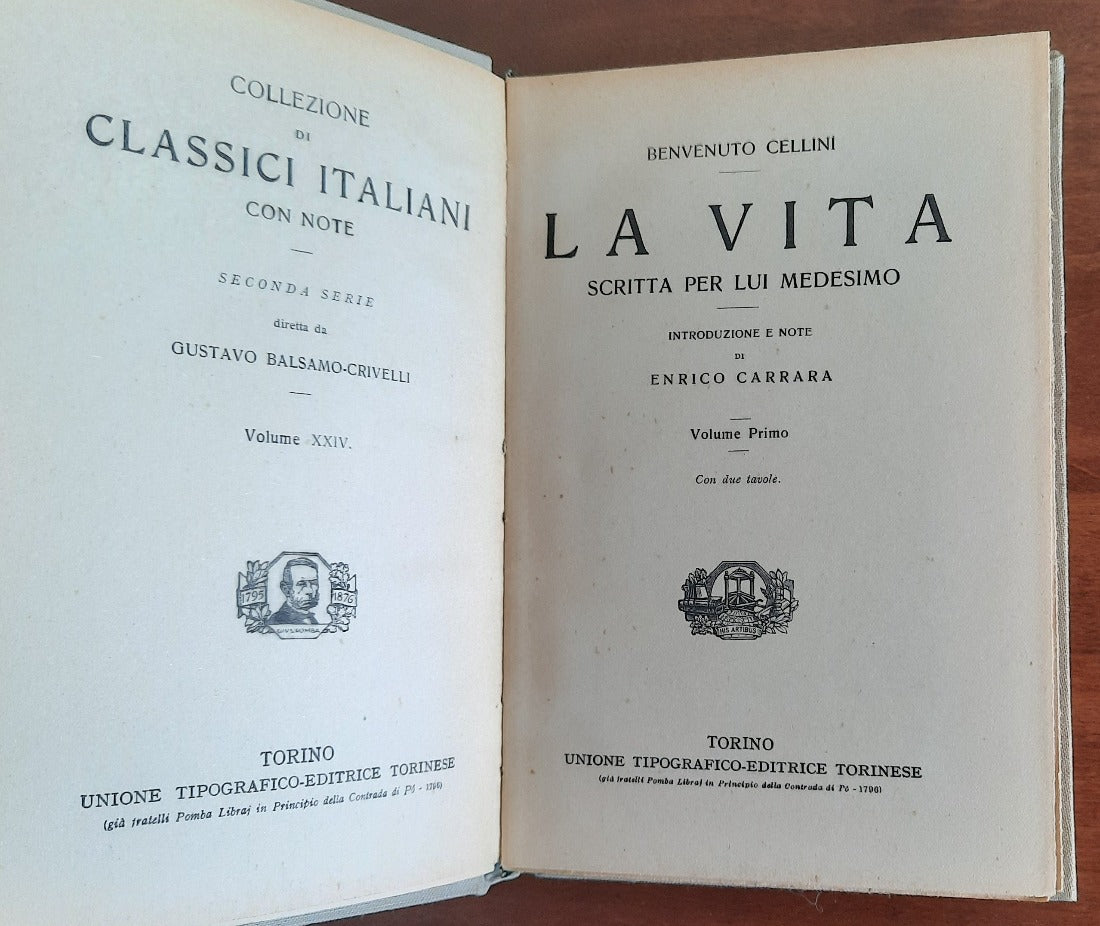 La vita scritta da lui medesimo - in due volumi - Libreria Biellese
