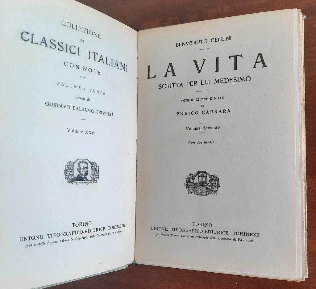 La vita scritta da lui medesimo - in due volumi - Libreria Biellese