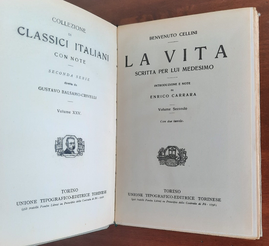 La vita scritta da lui medesimo - in due volumi - Libreria Biellese