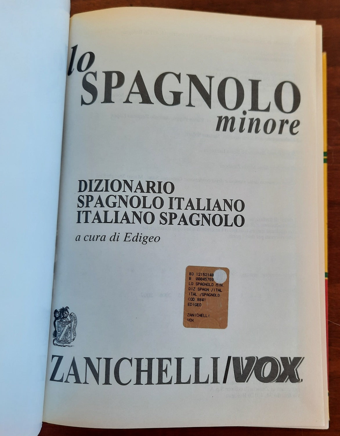 Primo dizionario spagnolo-italiano, italiano-spagnolo