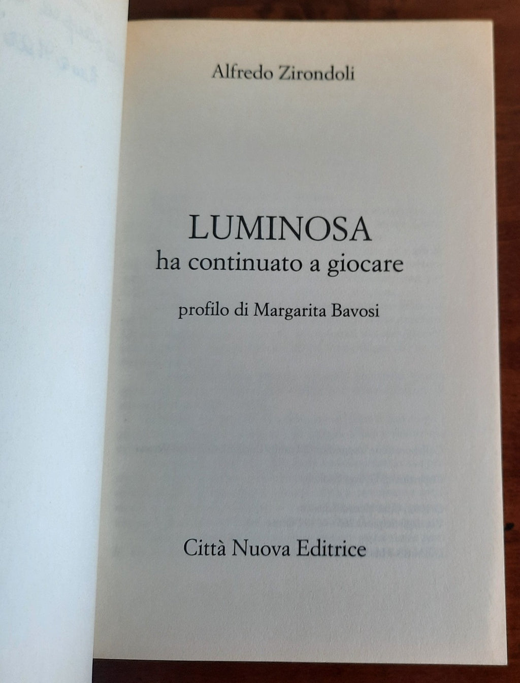 Luminosa ha continuato a giocare. Profilo di Margarita Bavosi - Libreria Biellese