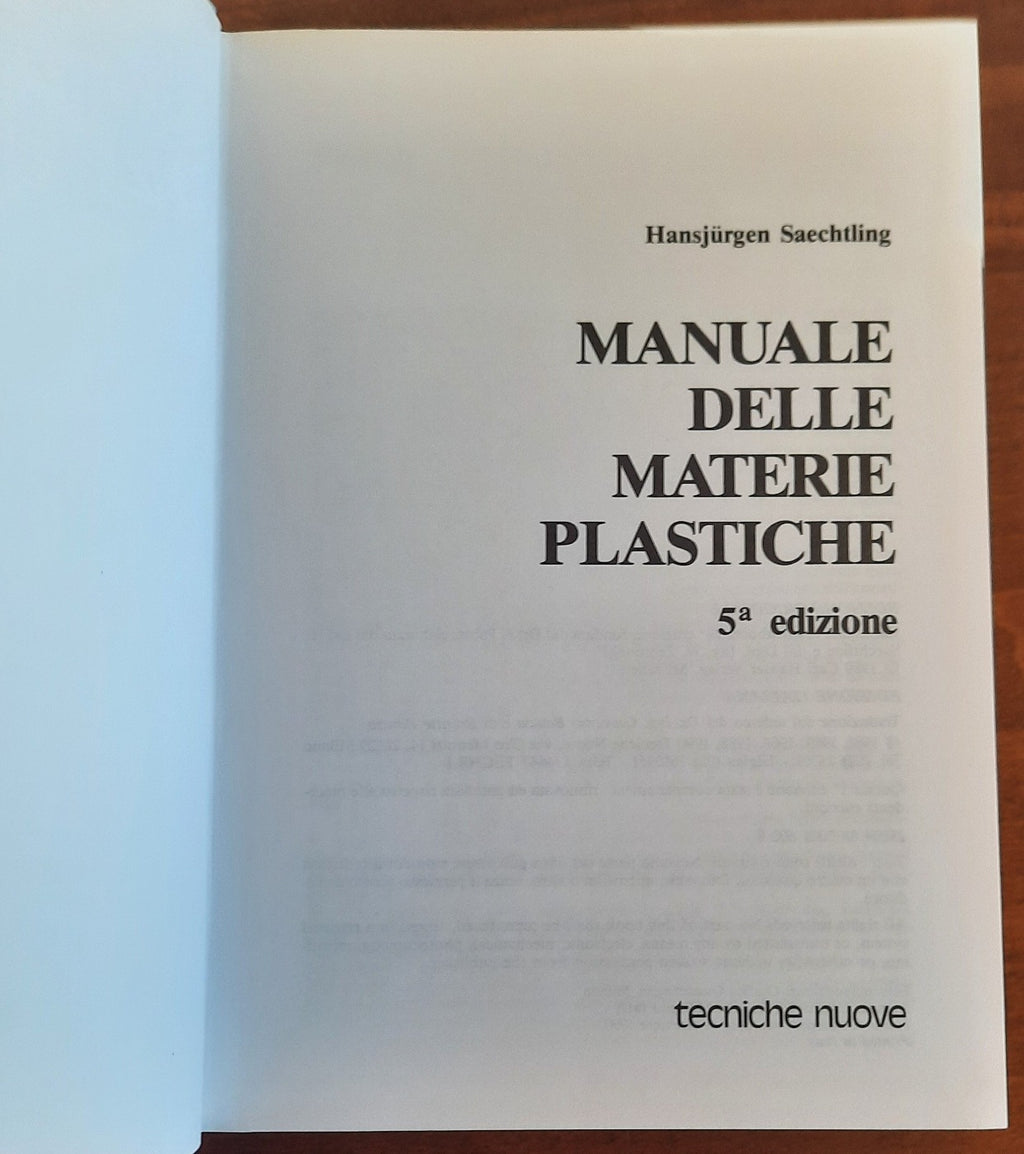 Manuale delle materie plastiche - Libreria Biellese