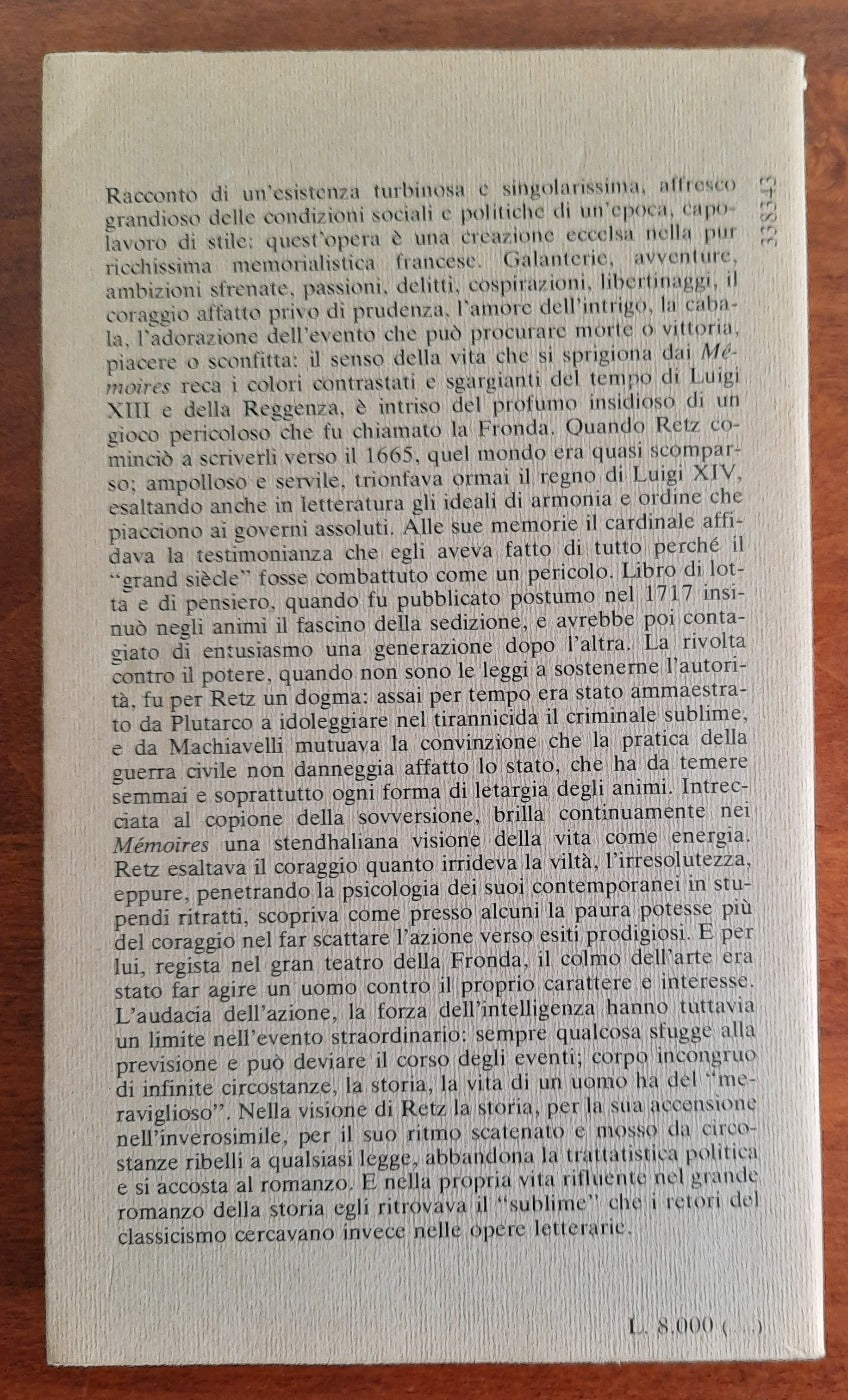 Memorie - Cardinale Del Retz - Libreria Biellese