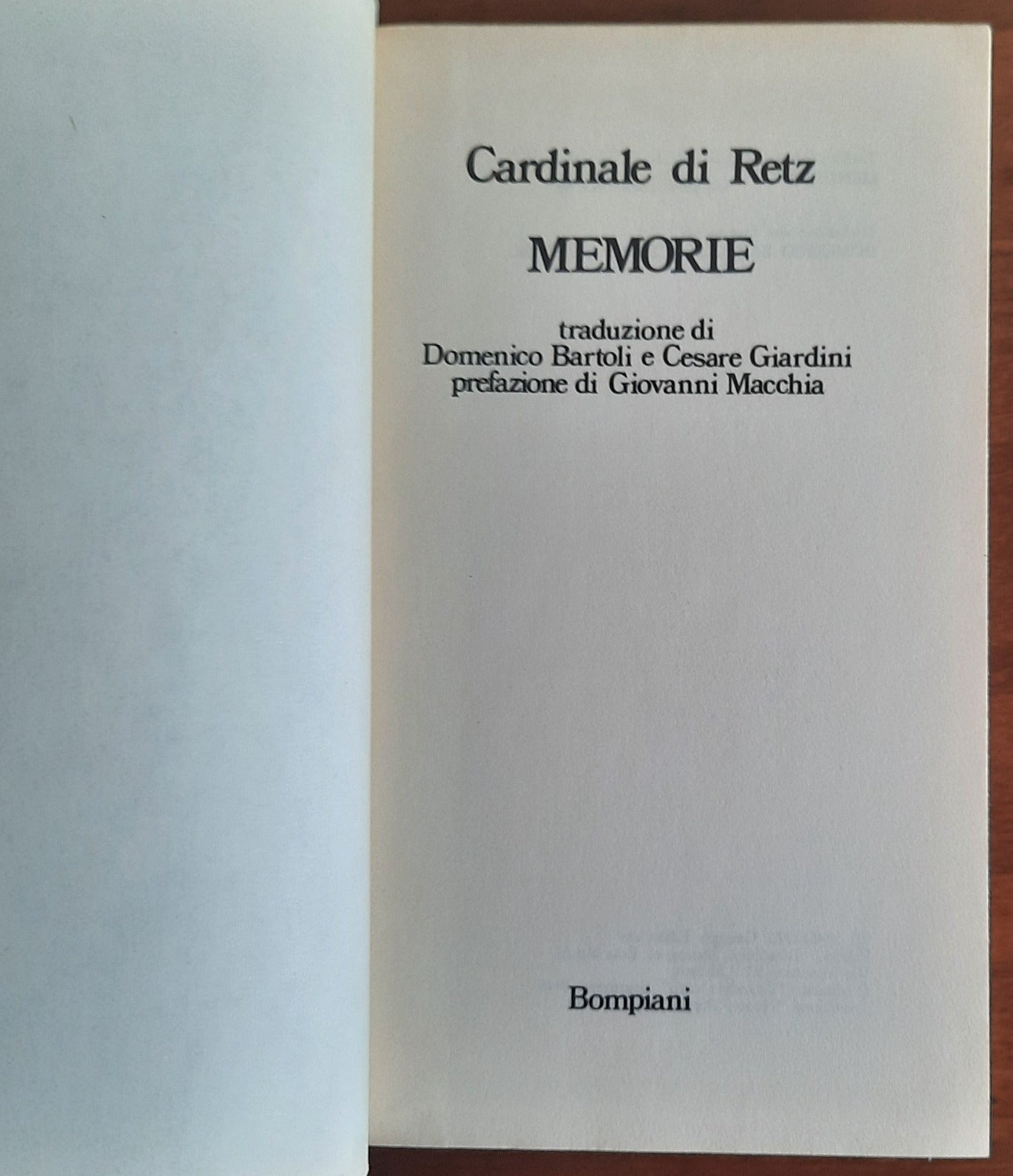 Memorie - Cardinale Del Retz