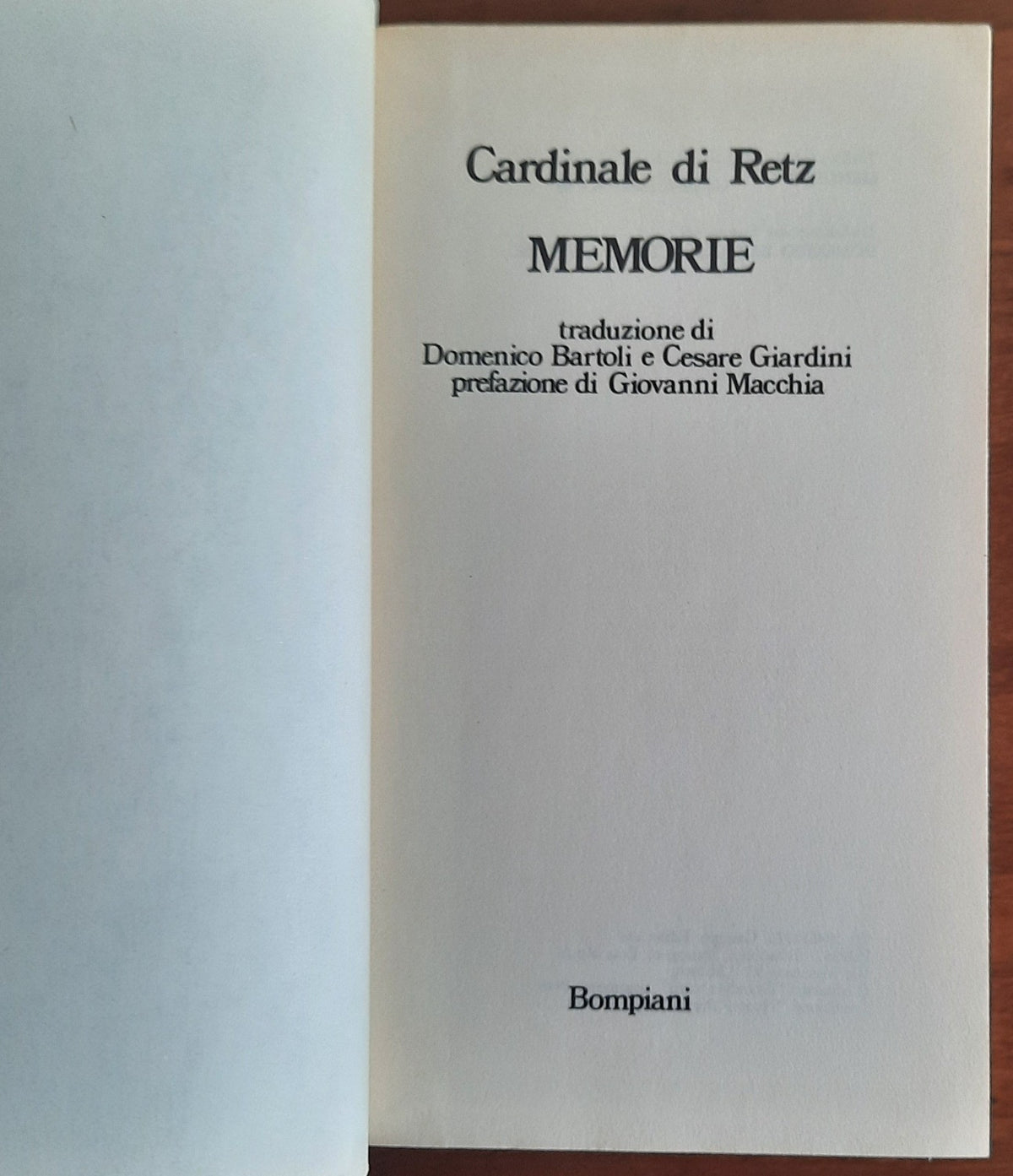 Memorie - Cardinale Del Retz - Libreria Biellese