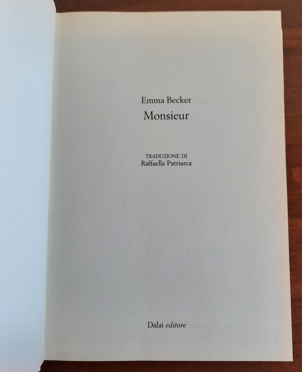 Monsieur - Emma Becker - Libreria Biellese