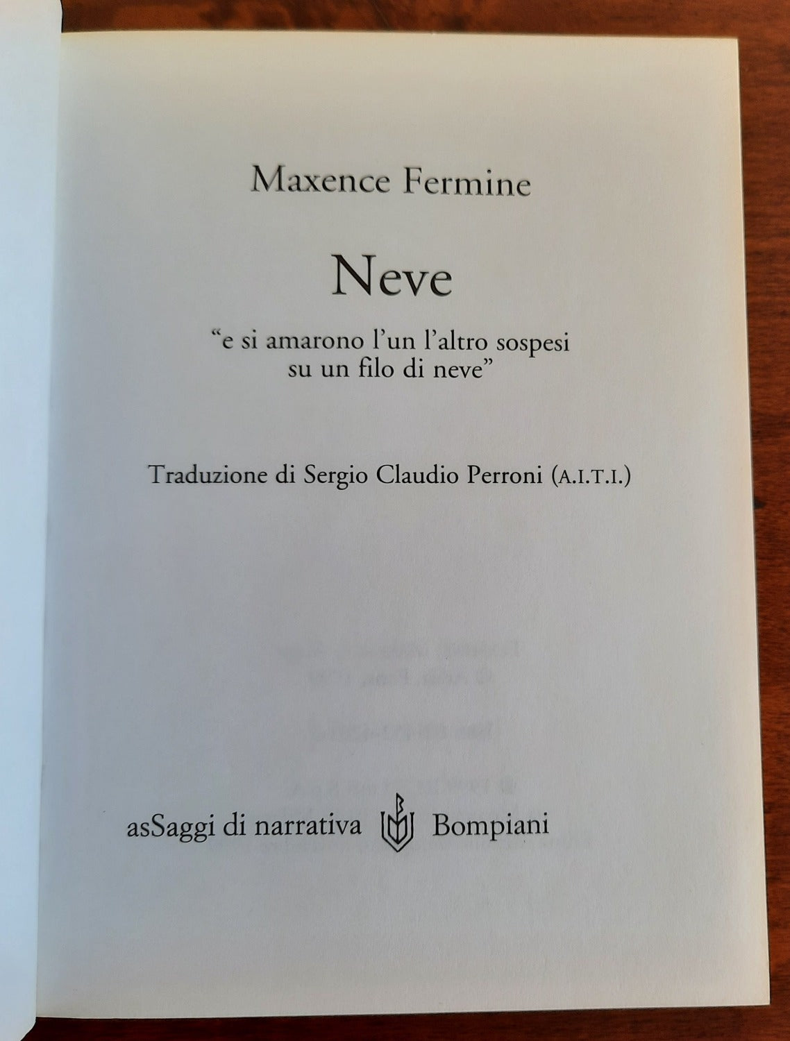 Neve - Bompiani - Libreria Biellese